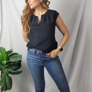 J. Crew Honeycomb Black Sleeveless Blouse 0